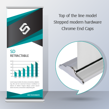 Custom Deluxe retractable trade show banner stand - Signleader